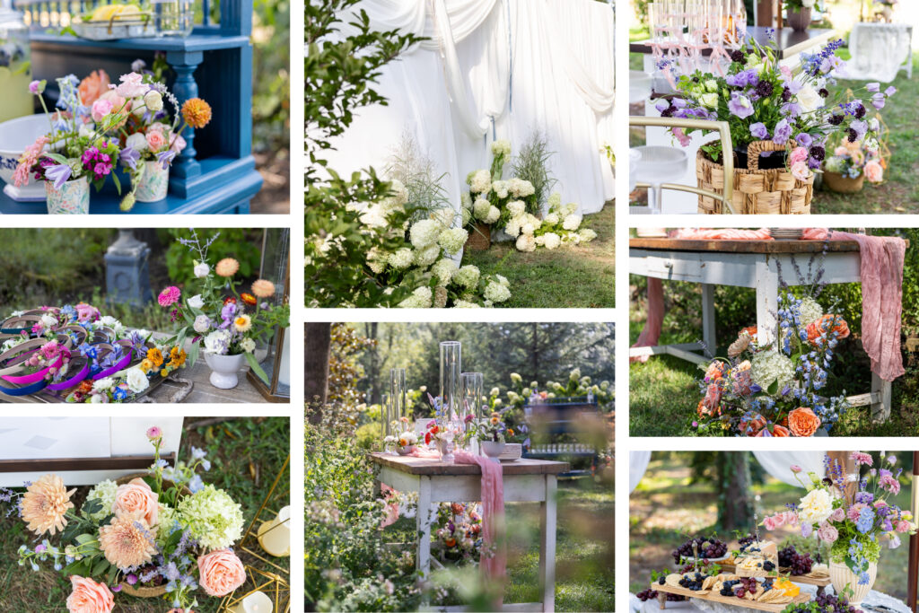 A garden party at Founder's Grove with floral designs provided by Leigh Florist of Audubon, NJ